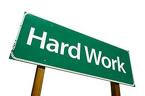 Hard Work road sign