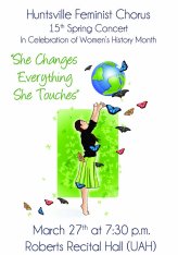 Huntsville Feminist Chorus 15th Spring Concert Poster