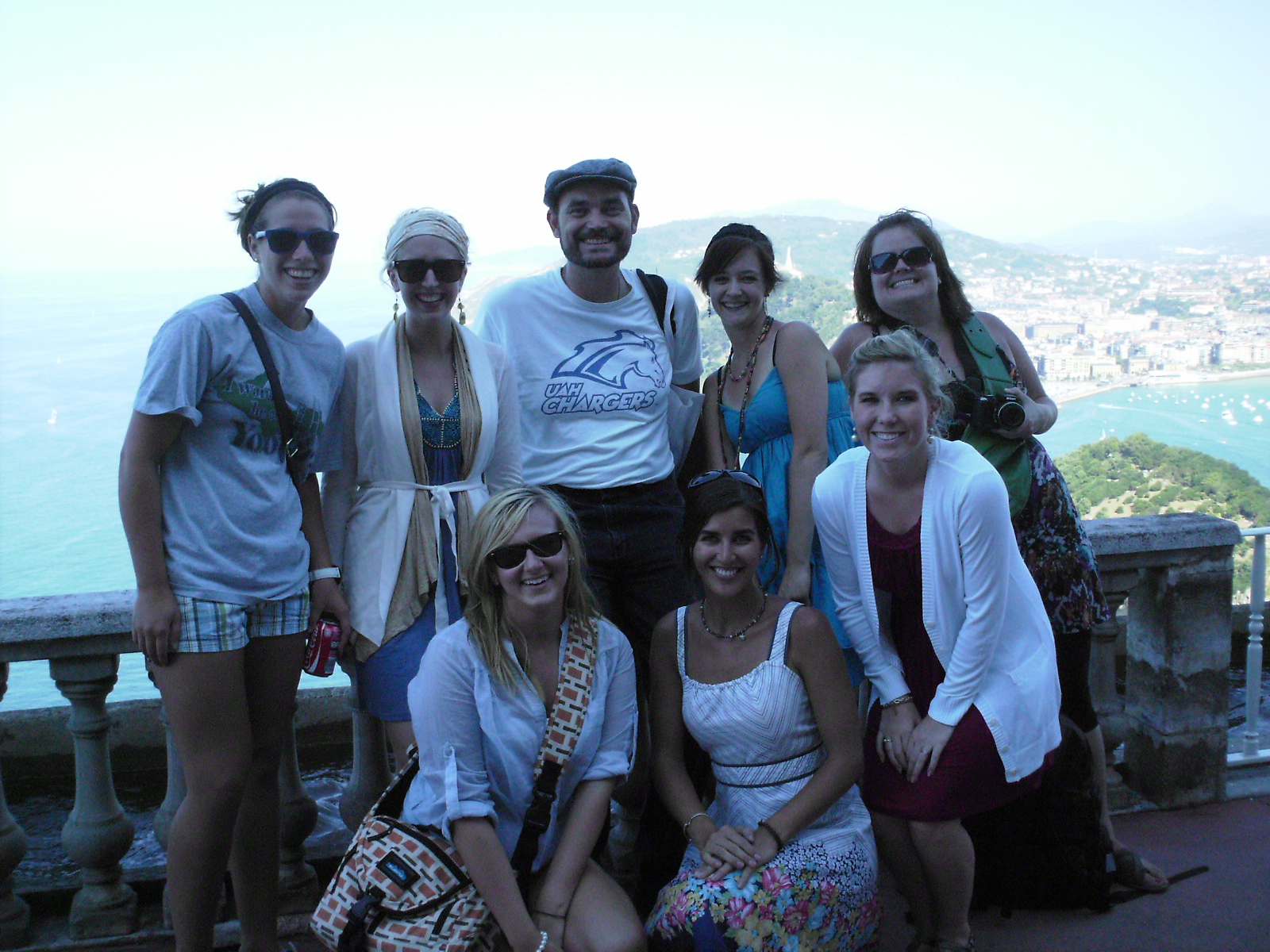 Groups of students in San Sebastian, Spain
