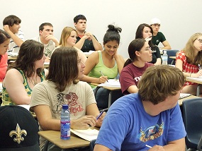 Students at desks.