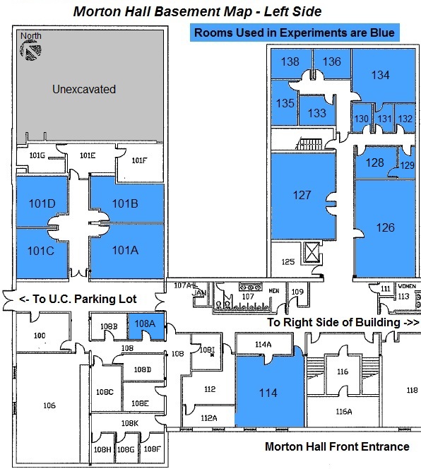 Morton Hall Basement Map - Left Side