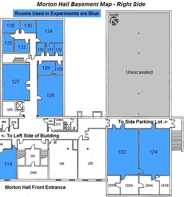 Morton Hall Basement Map - Right Side