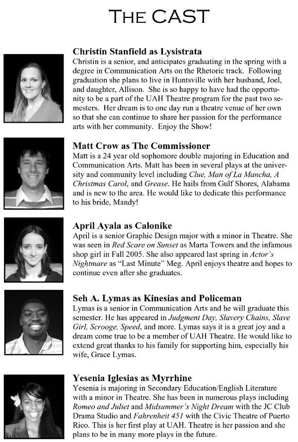 Lysistrata - Cast Part 1