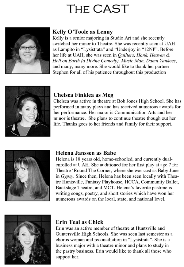 Crimes of the Heart - Cast Part 1