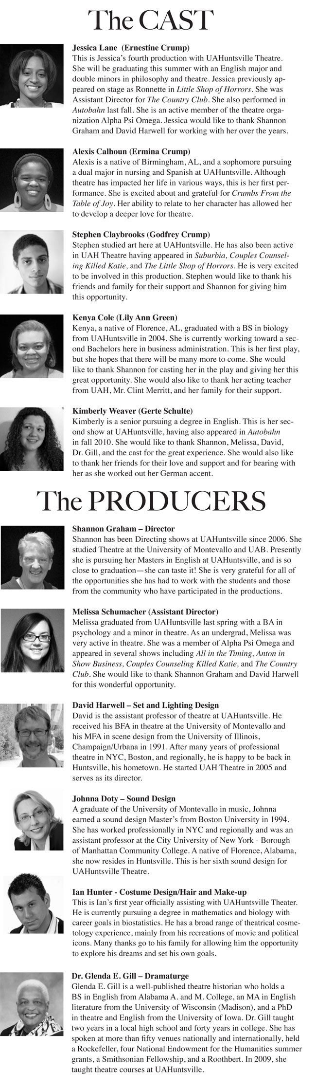 Crumbs from the Table of Joy - Cast