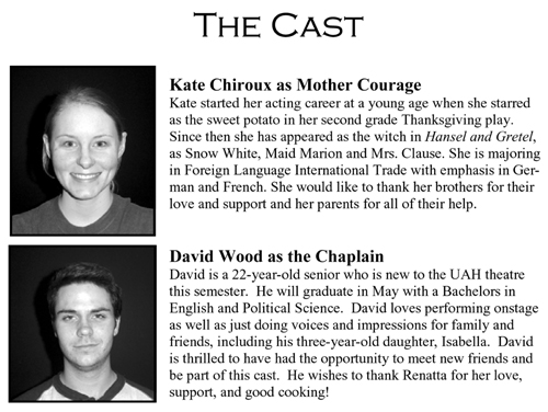 Mother Courage and Her Children - Cast Part 1