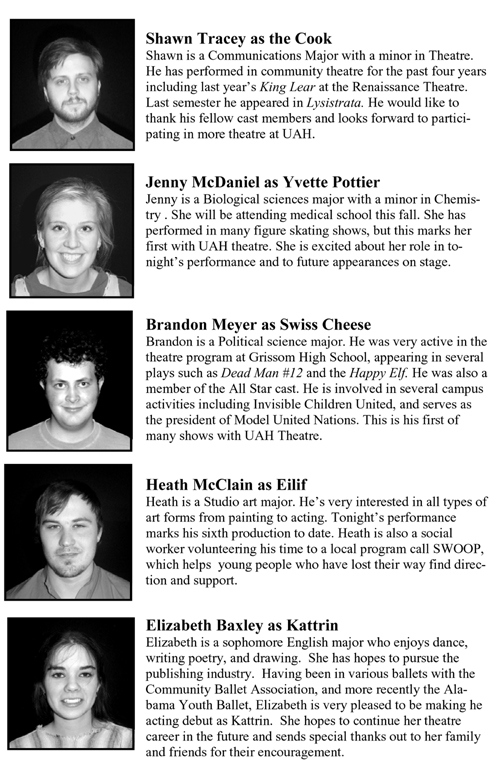 Mother Courage and Her Children - Cast Part 2