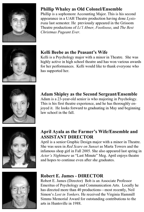 Mother Courage and Her Children - Cast Part 4