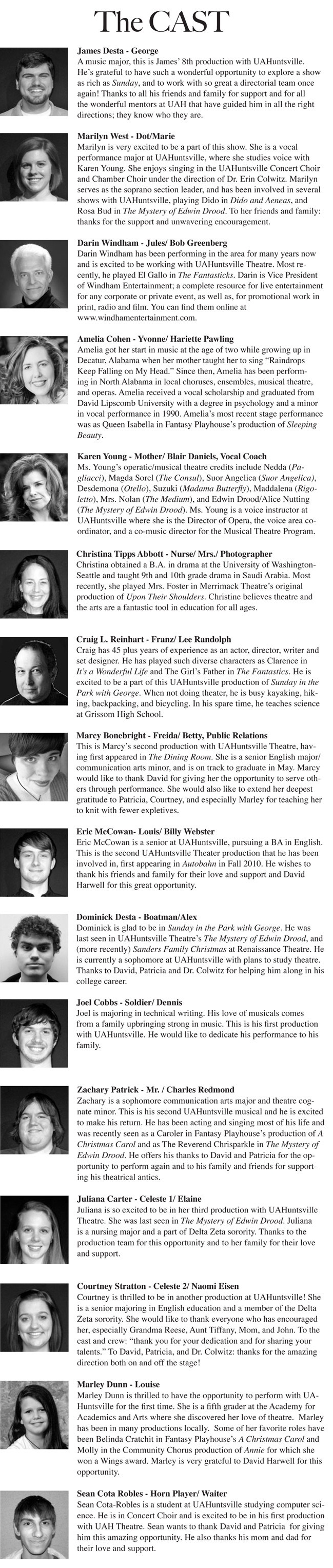 Sunday in the Park with George - Cast Part 1