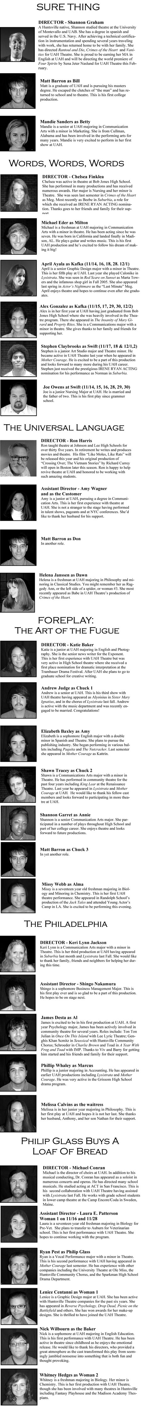 All in the Timing Cast