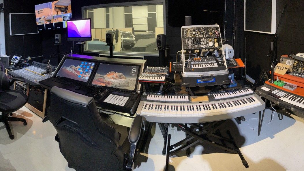 impressive spread of music and recording equipment