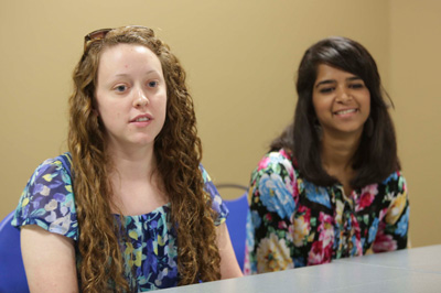 Lancers Vice President Charity Haggenmaker of Athens, Ala., and Lancers Public Relations Officer Tanvi Singh of Madison, Ala.