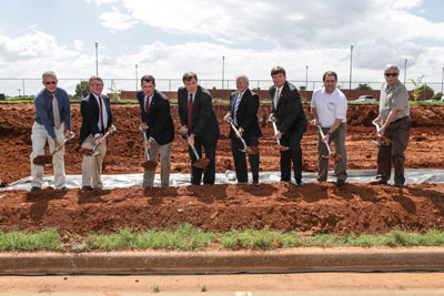 Ground was broken Monday, July 15, 2013 for the Severe Weather Institute Research and Lightning Laboratory (SWIRLL) behind the Robert 