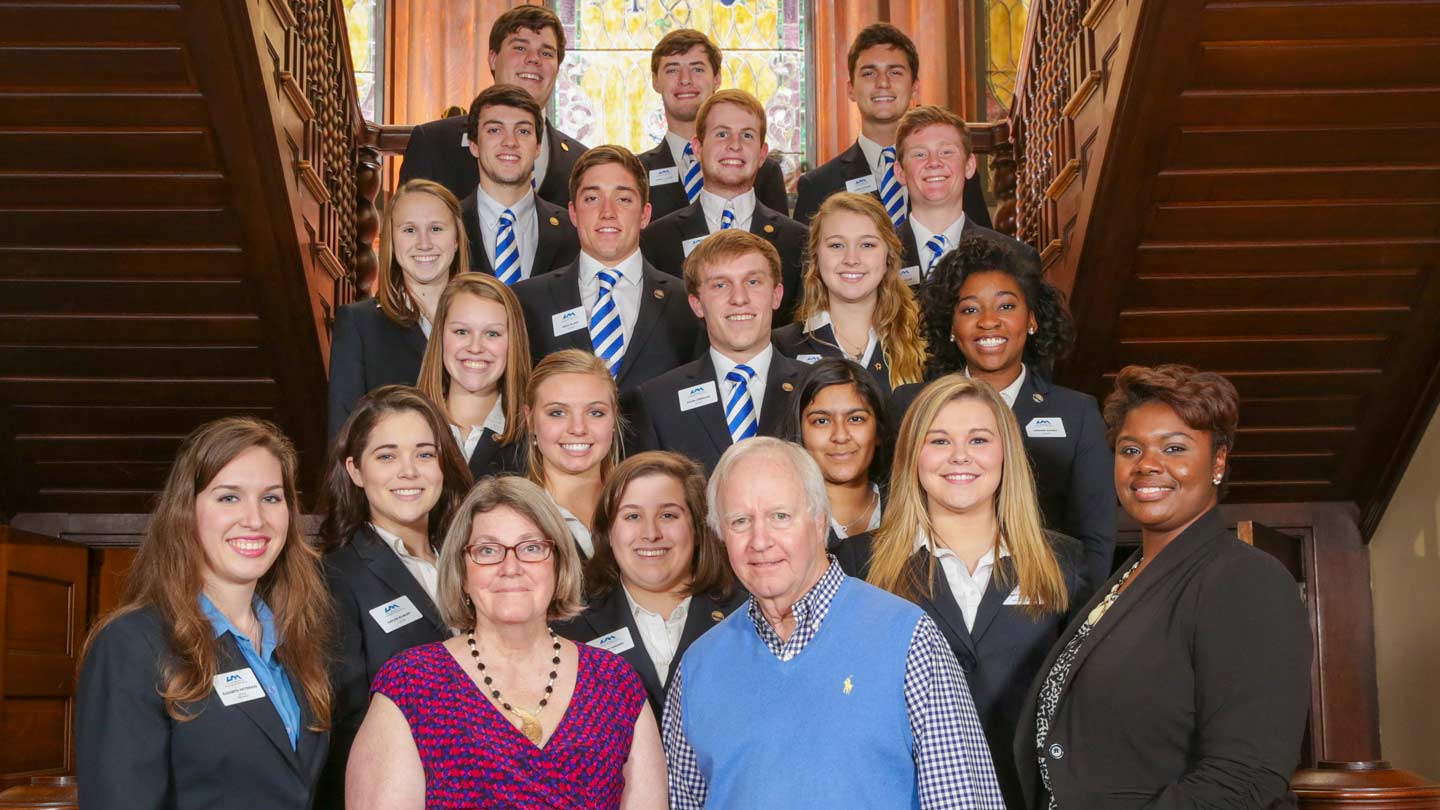 UAH President Robert and Mrs. Beth Altenkirch held a dinner and pinning ceremony for Lancers