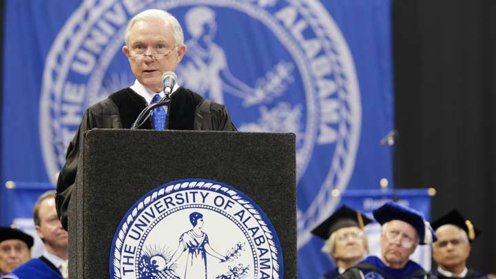 The Honorable Jeff Sessions delivered UAH's spring commencement address.