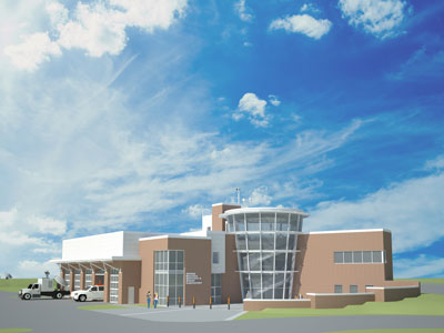 An artist’s rendering of the new $7 million Severe Weather Research and Lightning Laboratory (SWIRLL) on the University of Alabama in Huntsville