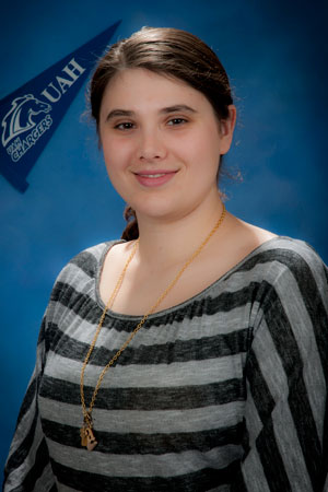 Graduating senior Annalisa Fowler has been active on the UAH campus and also maintained a 3.9 grade point average.