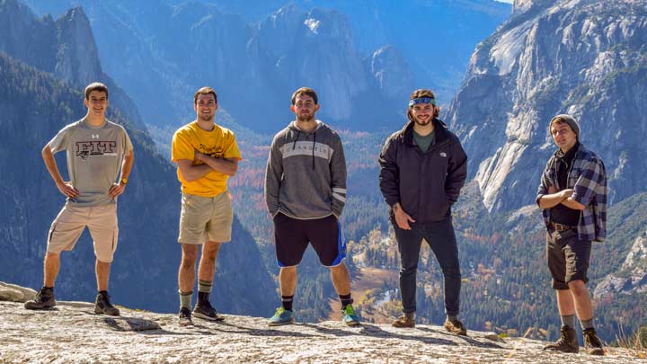 Peterson and his fellow interns, seen here in Yosemite National Park, made the most of their free time by traveling up and down the California coast.