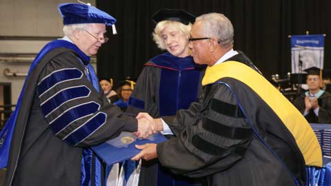 President Robert Altenkirch awarded NASA administrator Charles F. Bolden an honorary degree
