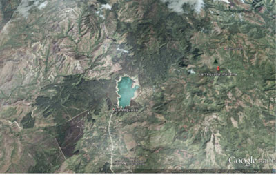 A satellite view of the area where seven UAH students are studying climate change in Panama.