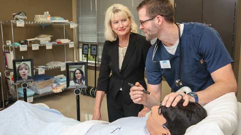 UAH College of Nursing students  learn using new telehealth robots