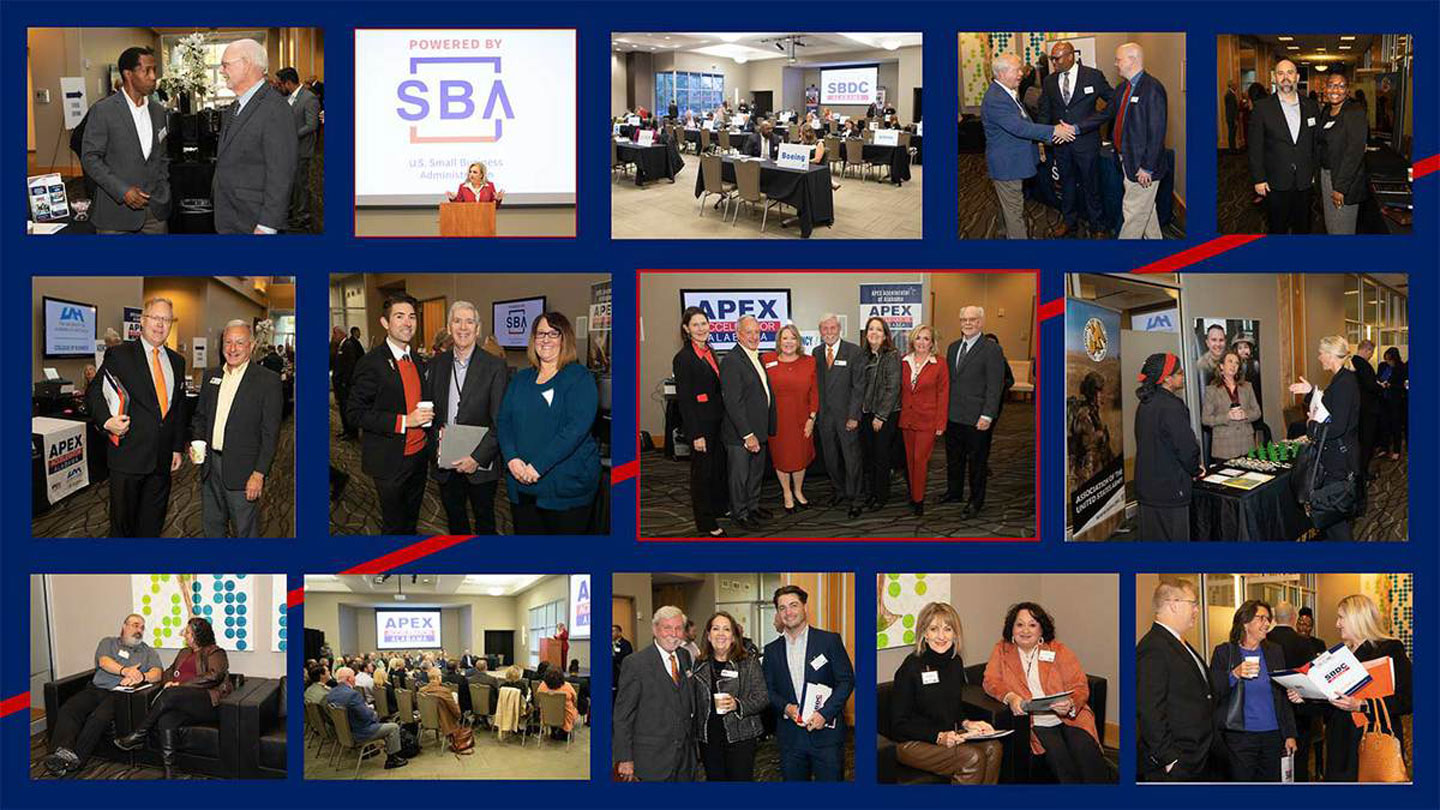 a collage from the SBDC small business matchmaker event in October 2023