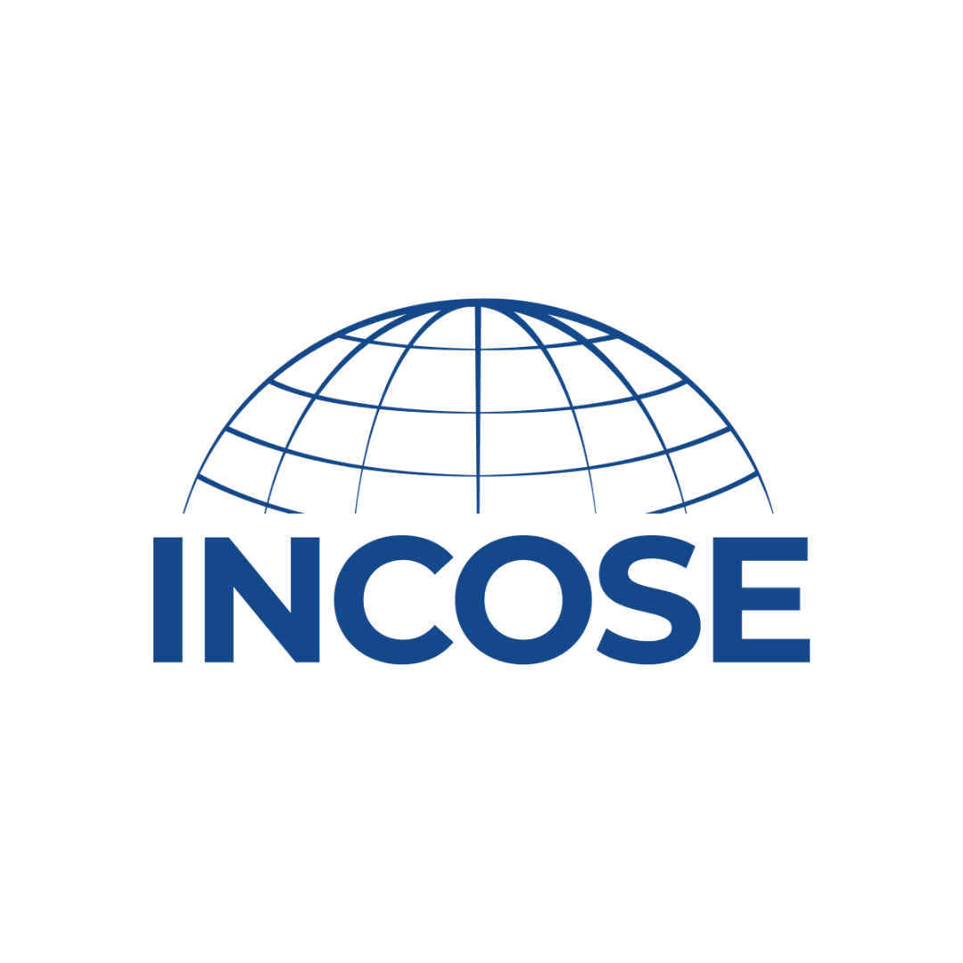 blue incose logo on white background