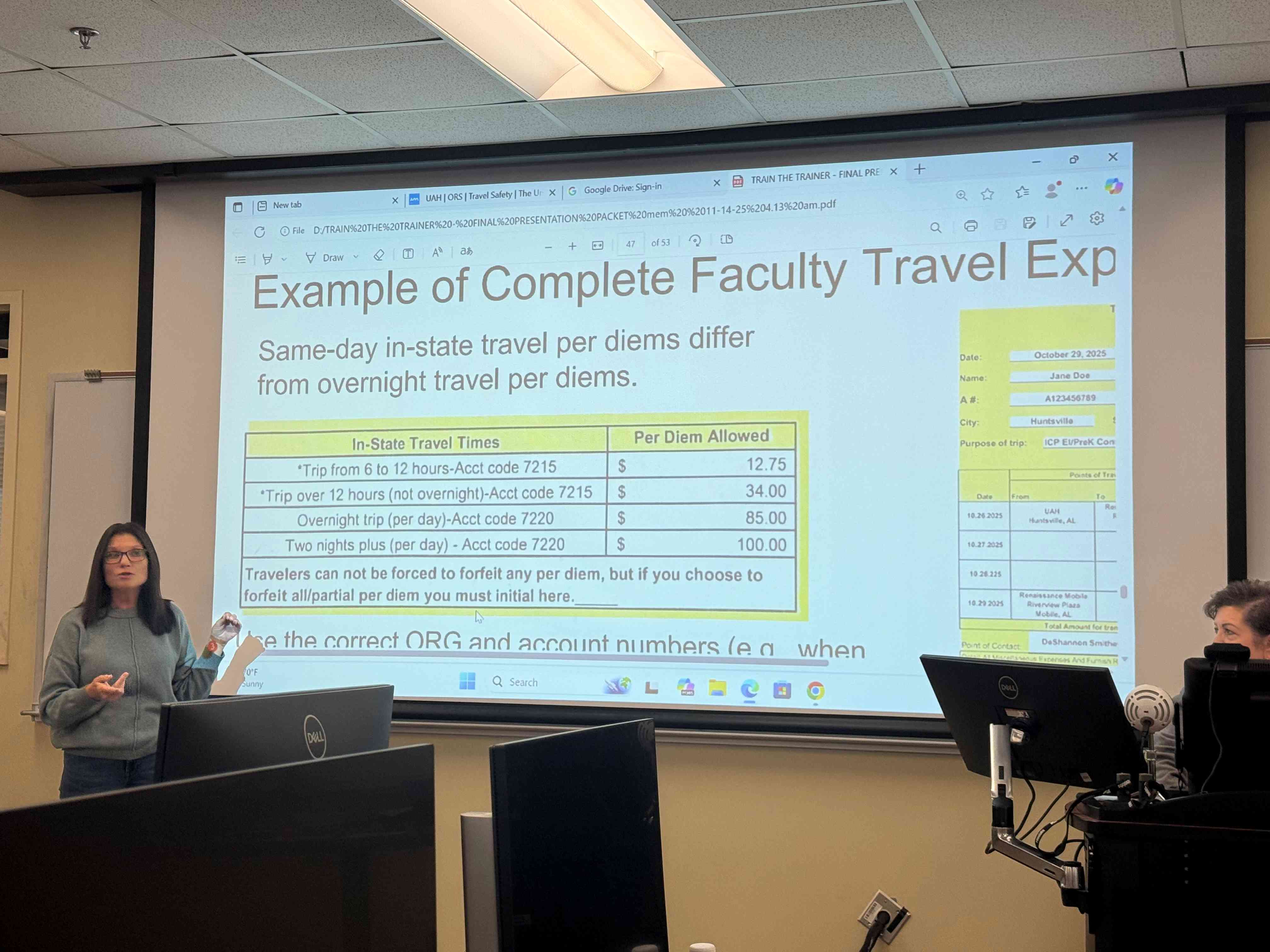 Train the Trainer Travel Liaison DeShannon Smithey, College of Education, Sport, & Human Sciences,