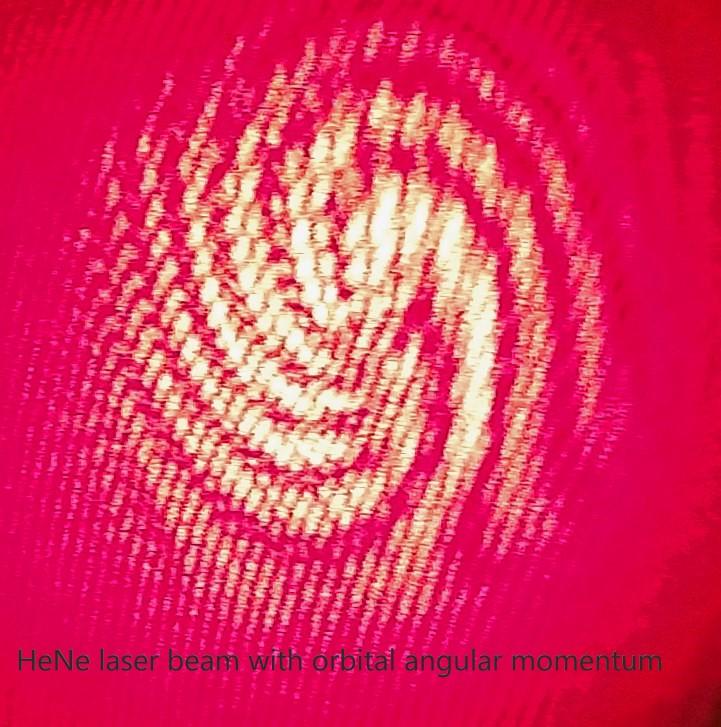 HeNe laser beam with orbital angular momentum
