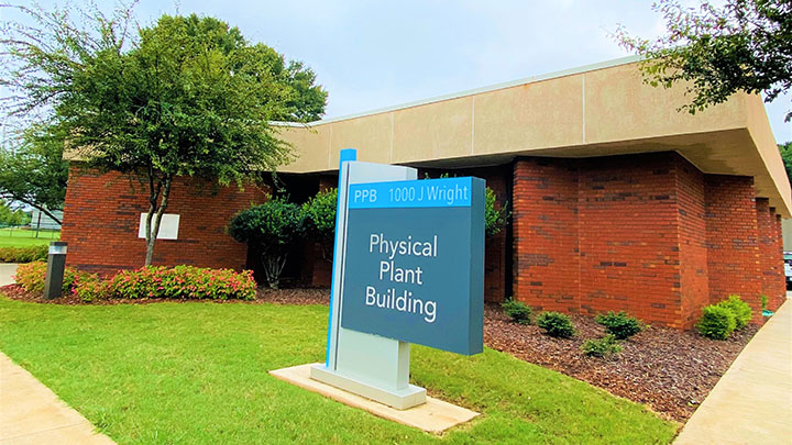 Photo of the Physical Plant Building on the UAH Campus.