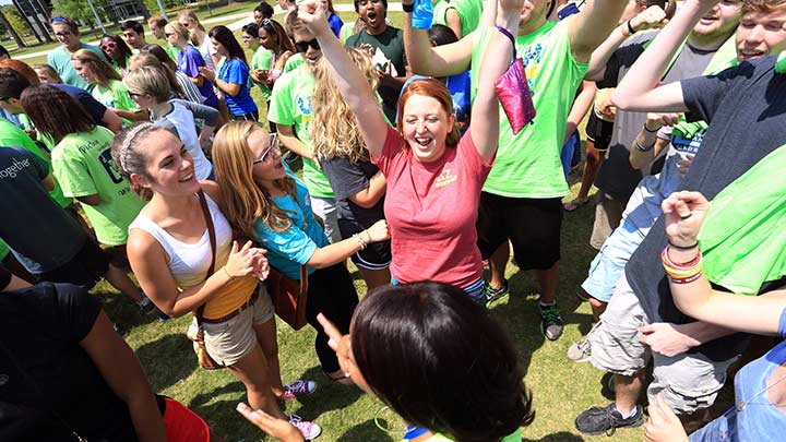 students at Week of Welcome event