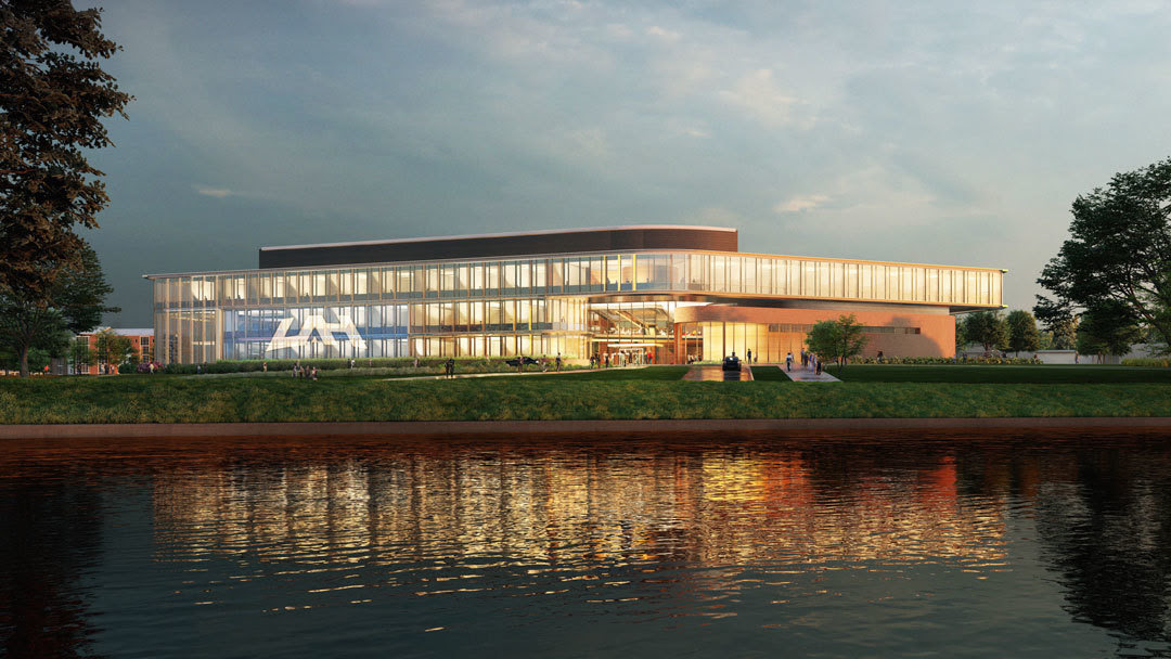an artist's rendering of the new College of Engineering building