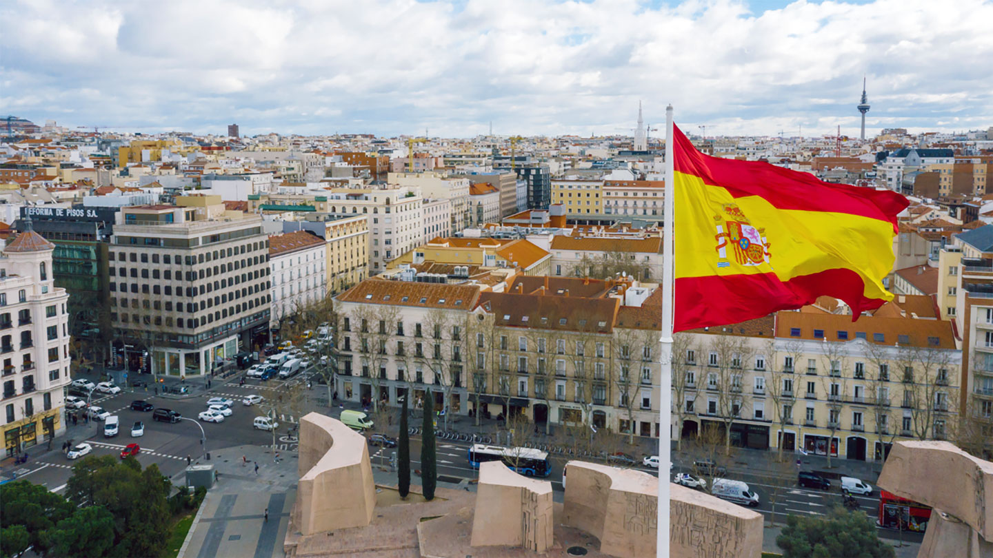 spanish buildings flag