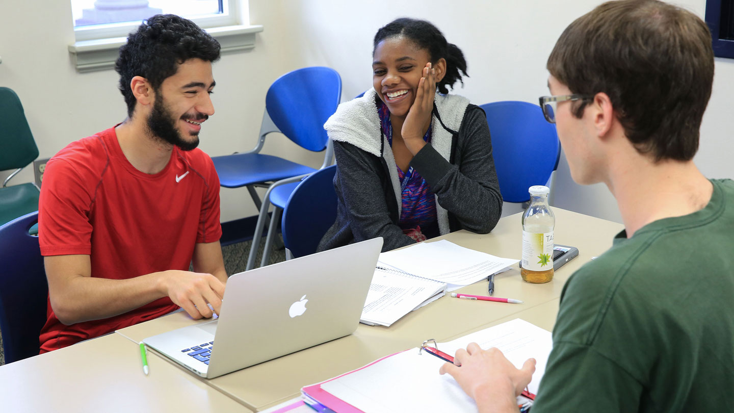 Student enjoy a group discussion together