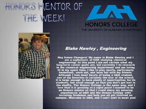 Honors Mentor of the Week Blake HAwley2
