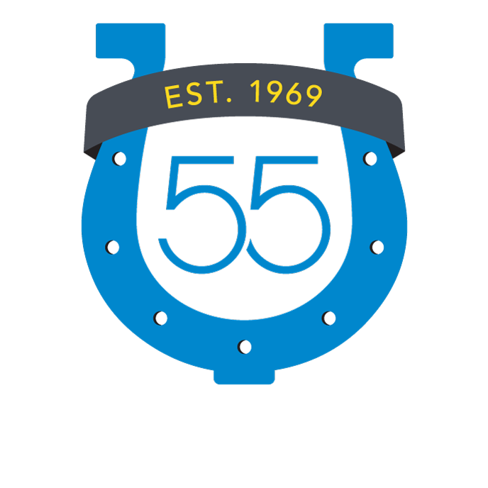 horseshoe logo for U A H's 55th anniversary