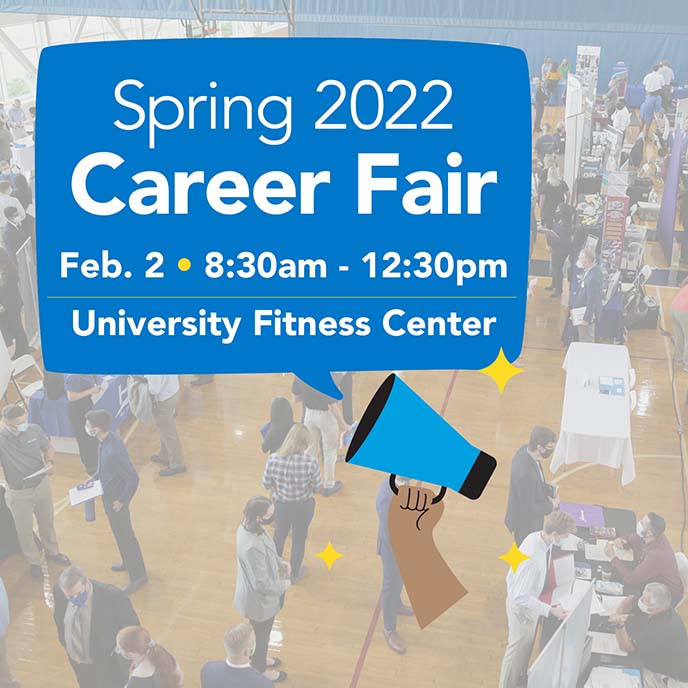 spring career fair is on february 2 in the university fitness center