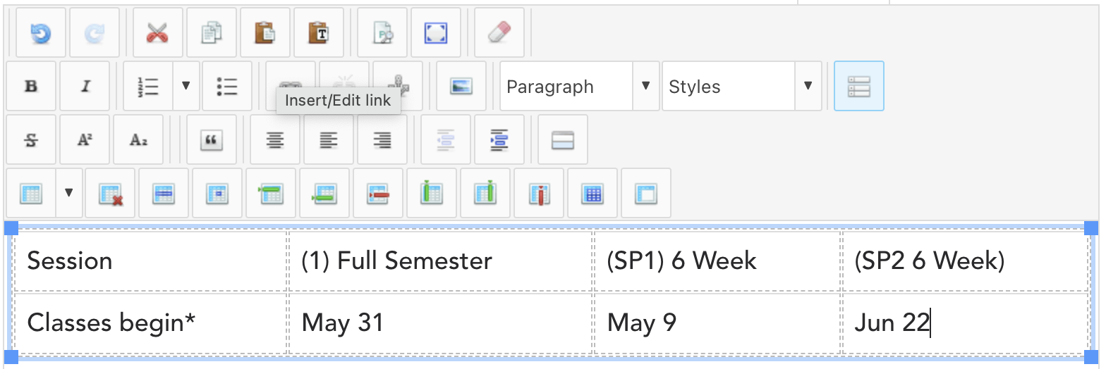 a graphic showing the table editing UI of joomla