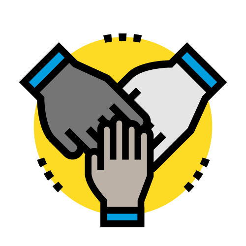 graphic illustration of parents and child holding hands
