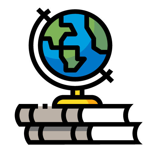 illustration of a globe resting on history books