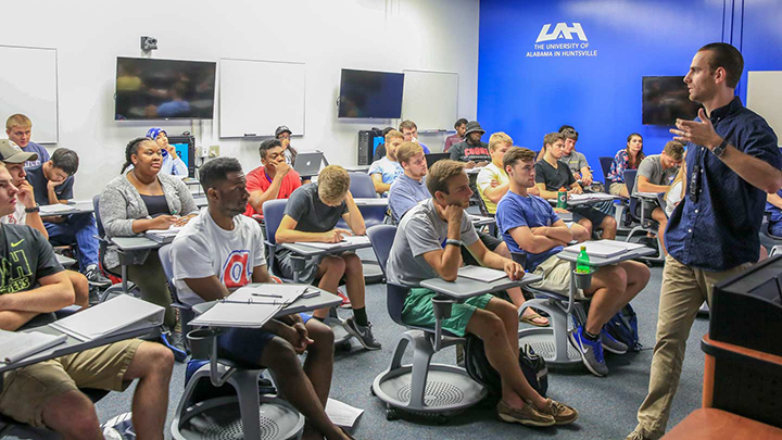 Faculty teaching a class.