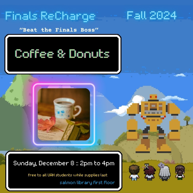 Coffee and Donuts in the Library on December 8 from 2pm to 4pm
