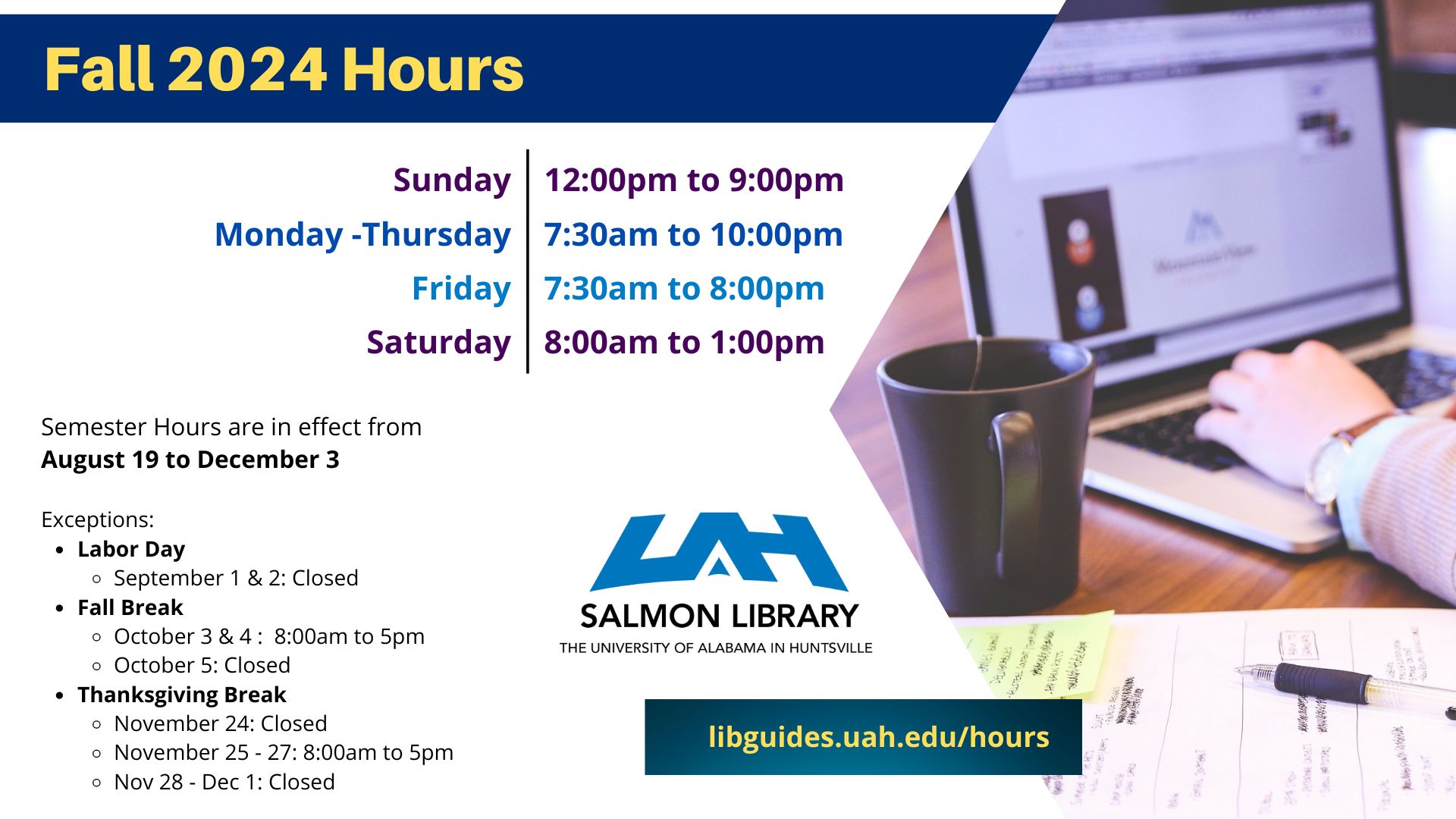 fall 2024 hours slide
