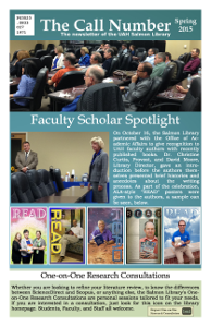 Spring 2015 Newsletter Cover