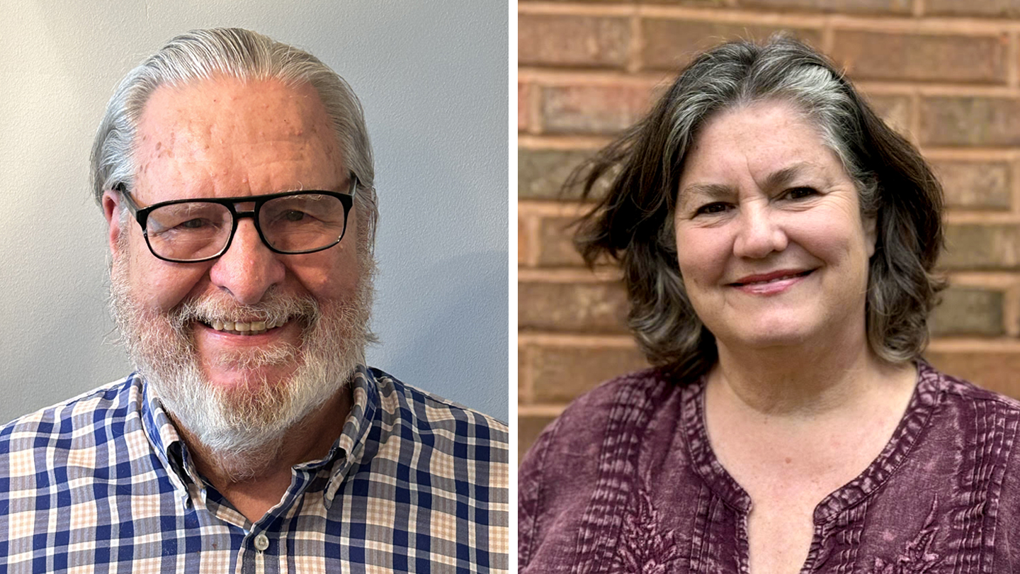 Peter Finzel and Alison Toney, co-recipients of the 2026 OLLI Volunteer of the Year Award.