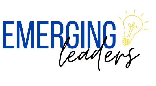 Emerging Leaders blue, black, and yellow logo.