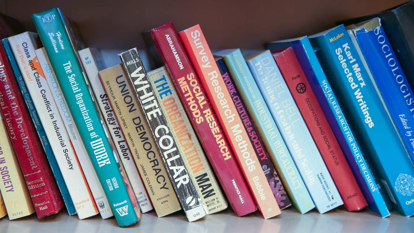 Books on a shelf