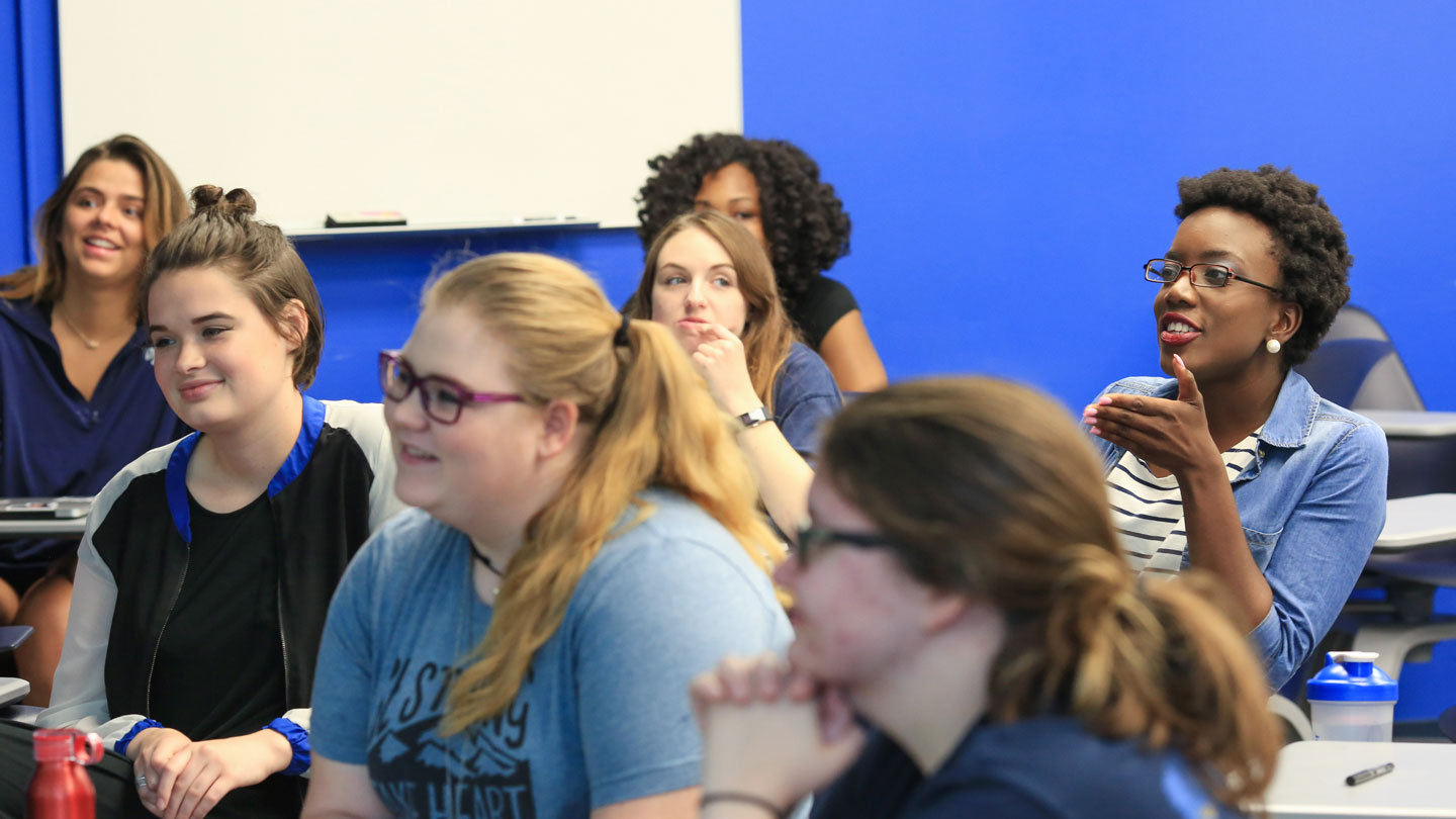 UAH students having a discussion in a womens studies class