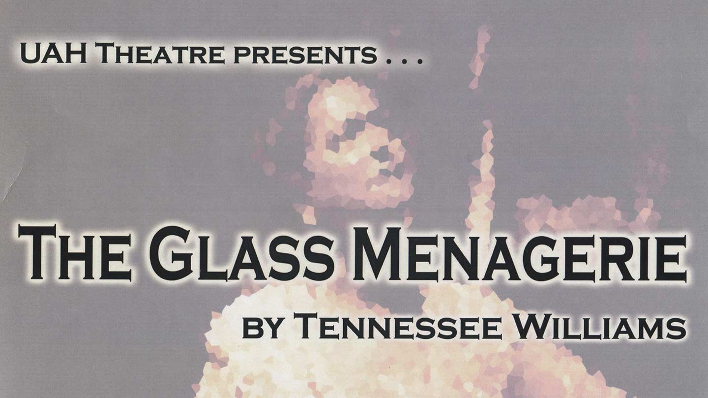 A title card for the play "The Glass Menagerie" by Tennessee Williams