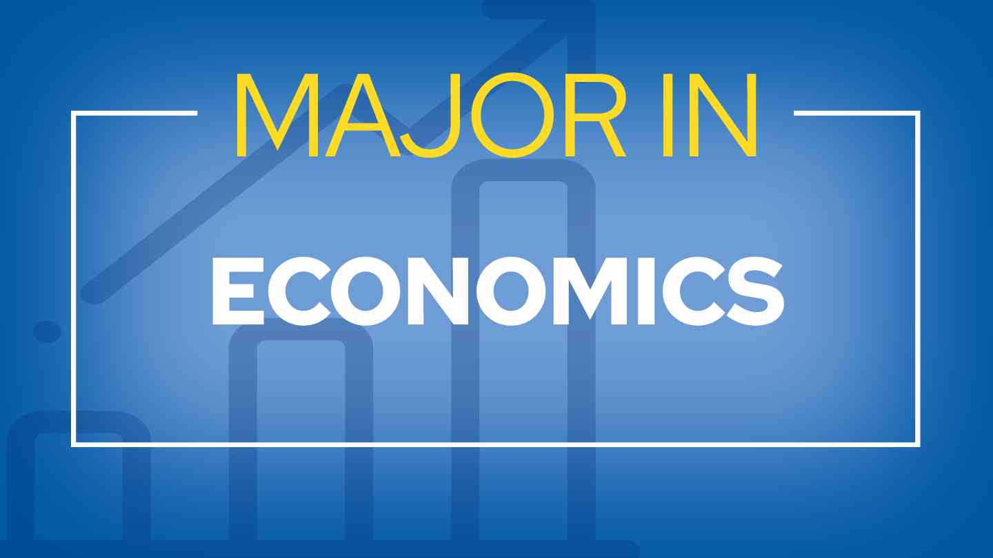 hero banner with graph icon that says Major in Economics